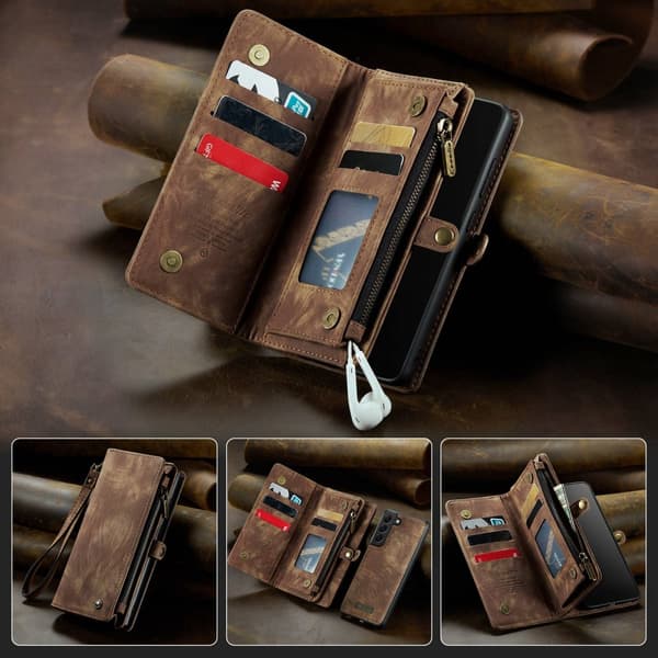 Samsung Galaxy S21 FE Etui Aftageligt Cover Brun