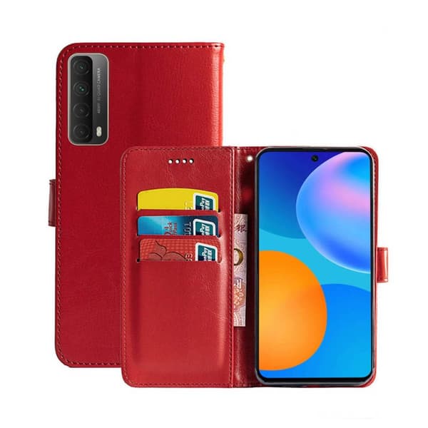 Lompakkokotelo 3-kortti Huawei P Smart 2021 (PPA-LX2) : väri - punainen