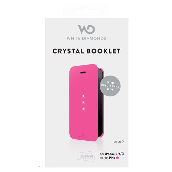 WHITE-DIAMONDS Crystal Booklet iPhone5/5s/SE Rosa