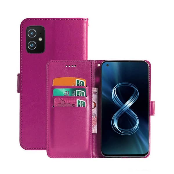 Lommebokdeksel 3-kort Asus Zenfone 8 (ZS590KS) : Farge - Rosa