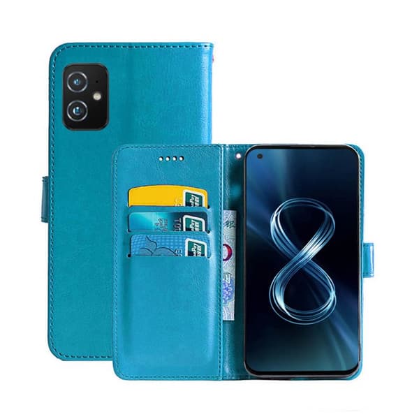 Mobilplånbok 3-kort Asus Zenfone 8 (ZS590KS) : Färg - Ljusblå