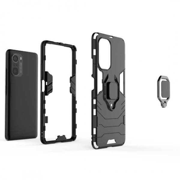 Xiaomi Mi 11i stødsikkert dæksel med ringholder tynd armor