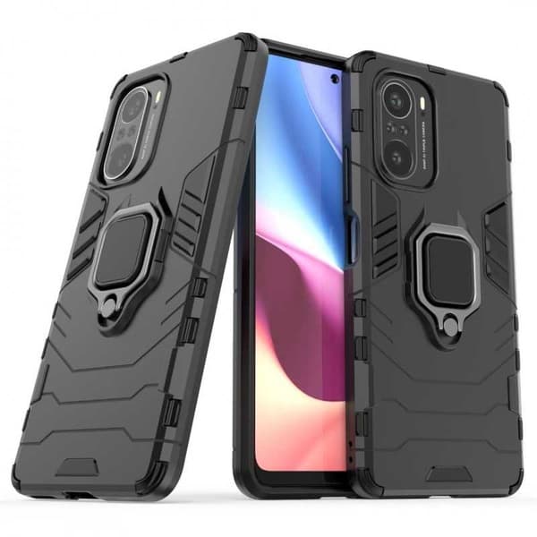 Xiaomi Mi 11i stødsikkert dæksel med ringholder tynd armor