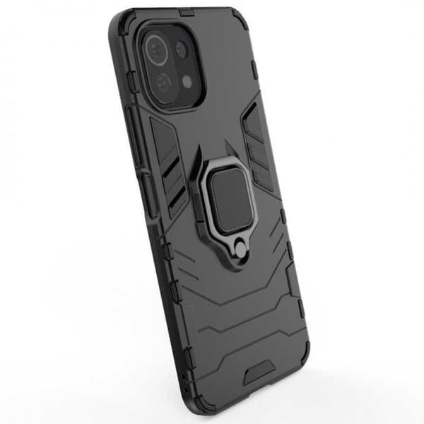Xiaomi Mi 11 Lite stødsikkert dæksel med ringholder tynd armering