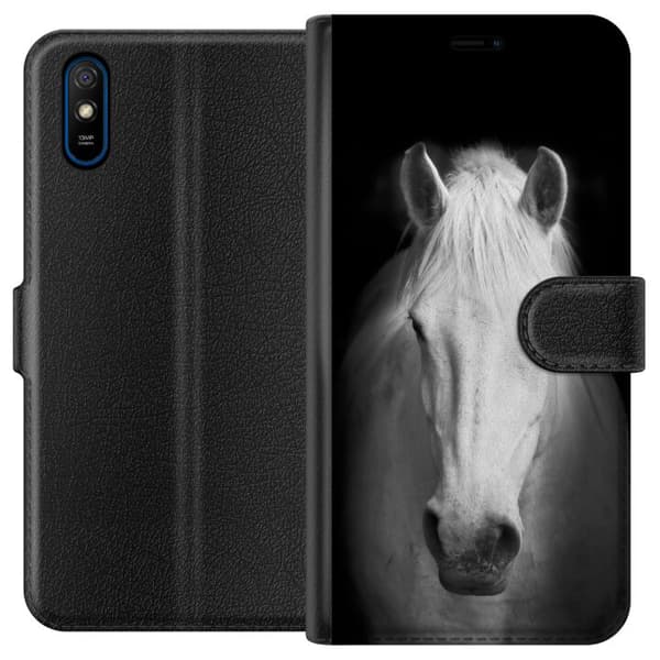 Xiaomi Redmi 9A Tegnebogsetui Hvid Hest
