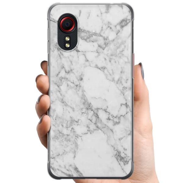 Samsung Galaxy Xcover 5 TPU Mobilcover Marmor Hvid