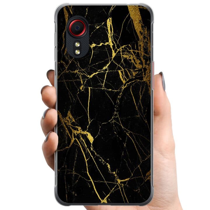 Samsung Galaxy Xcover 5 TPU Mobilskal Marble Black&Gold