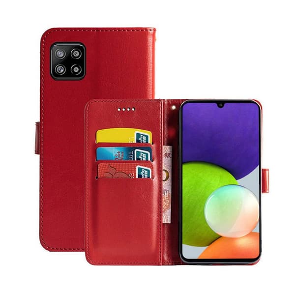 Wallet Cover 3-kort Samsung Galaxy A22 5G : farve - rød