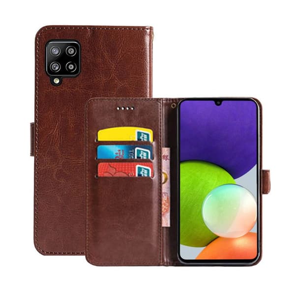 Wallet Cover 3-kort Samsung Galaxy A22 4G : farve - brun