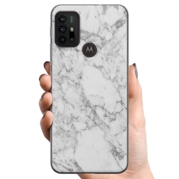 Motorola Moto G30 TPU Mobilcover Marmor Hvid
