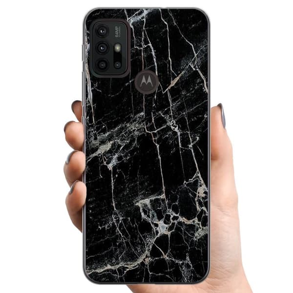 Motorola Moto G30 TPU Mobilskal Marmor Svart