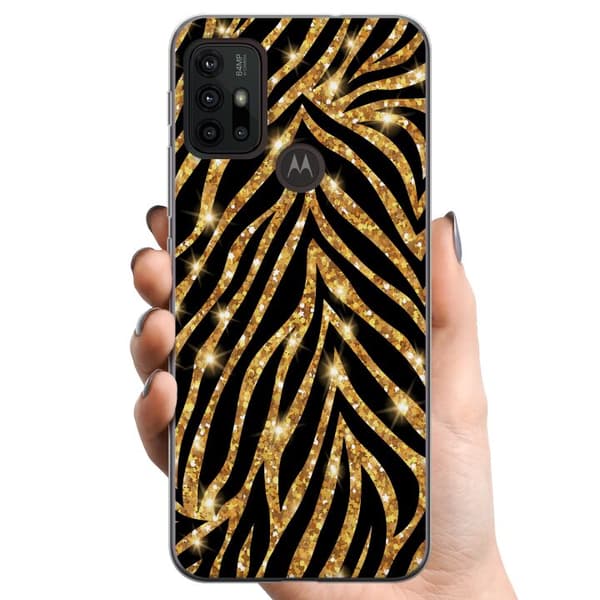 Motorola Moto G30 TPU Mobilcover Guld & Glitter
