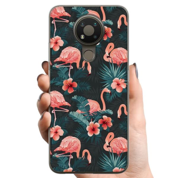 Nokia 3.4 TPU Mobilcover Flamingo