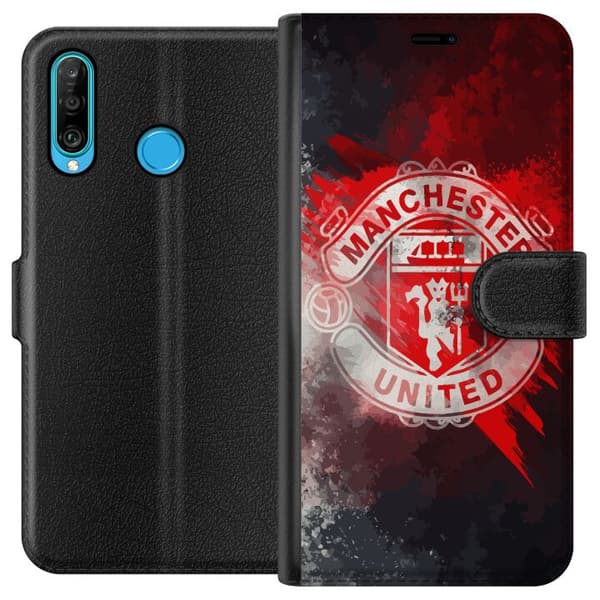 Huawei P30 lite Tegnebogsetui Manchester United FC