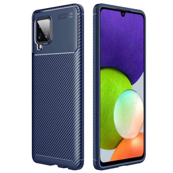 Karbon silikon Deksel Samsung Galaxy A22 4G : Farge - Blå