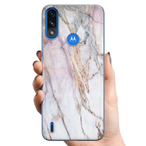 Motorola Moto E7 Power TPU Mobilskal Marmor