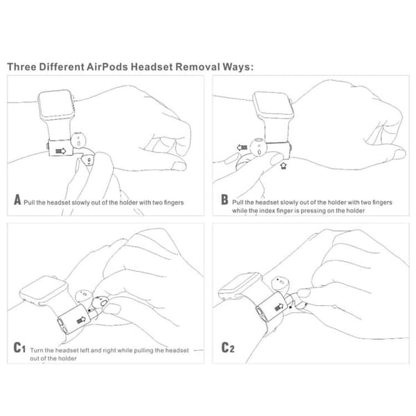 Silikonhållare för Apple Airpods / Pro - Apple Watch - Vit