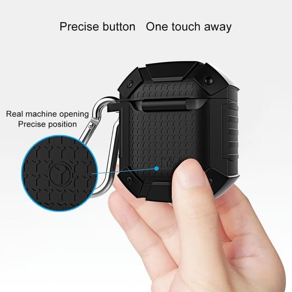 Armor Shockproof Silikonfodral för Apple AirPods Laddetui - Svart