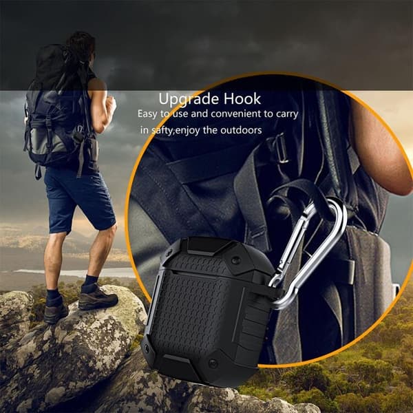 Armor Shockproof Silikonfodral för Apple AirPods Laddetui - Svart