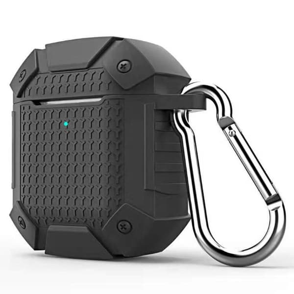 Armor Shockproof Silikonfodral för Apple AirPods Laddetui - Svart