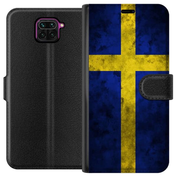 Xiaomi Redmi Note 9 Plånboksfodral Sverige Flagga