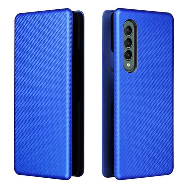 Carbon Flipcase kuori Samsung Galaxy Z Fold 3 : väri - sininen