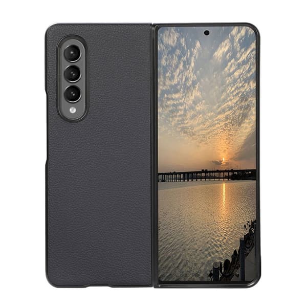 Läder skal Samsung Galaxy Z Fold 3 : Färg - Grå
