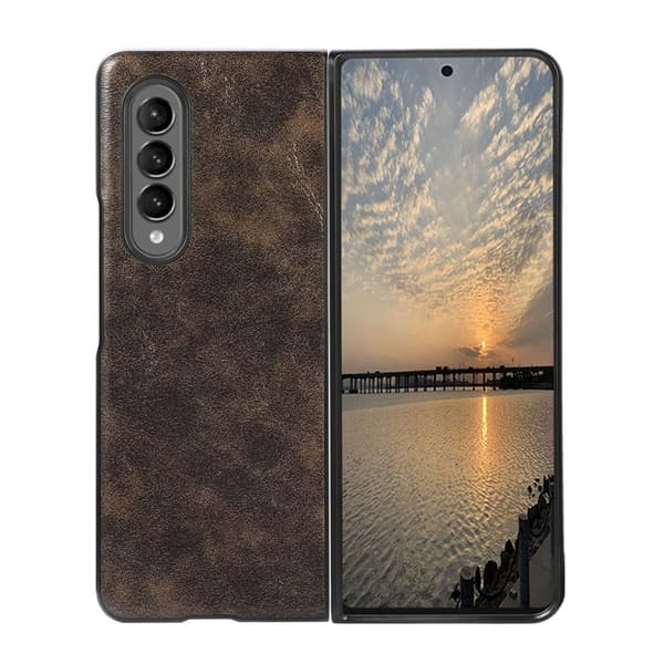 Business kuori Samsung Galaxy Z Fold 3 : väri - Tummanruskea