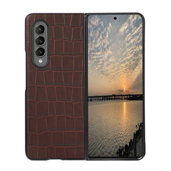 Krokotiilinahkainen kuori Samsung Galaxy Z Fold 3 : väri - ruskea