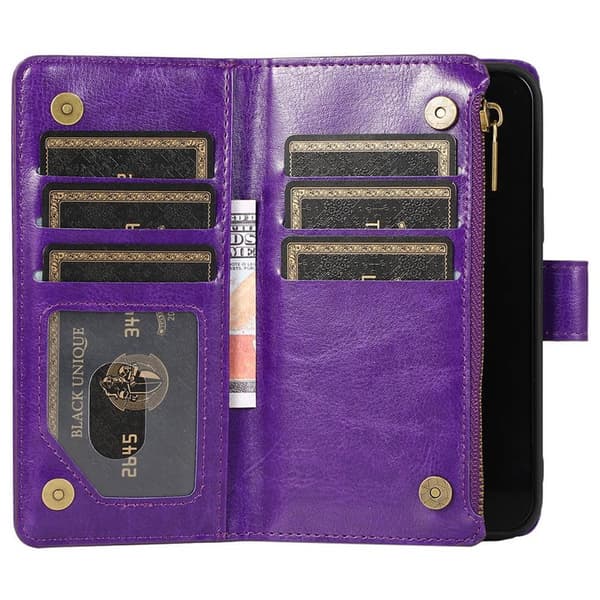 DoubleFlip Zipper 9-kort Apple iPhone 13 Pro Max : farve - lilla