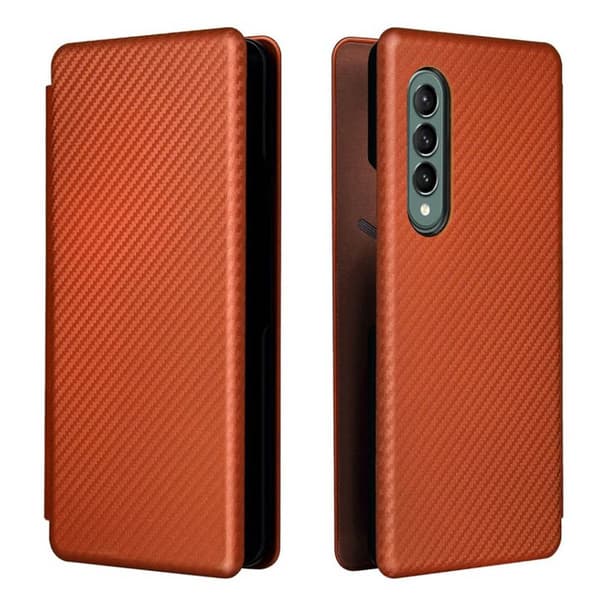 Carbon Flipcase kuori Samsung Galaxy Z Fold 3 : väri - ruskea