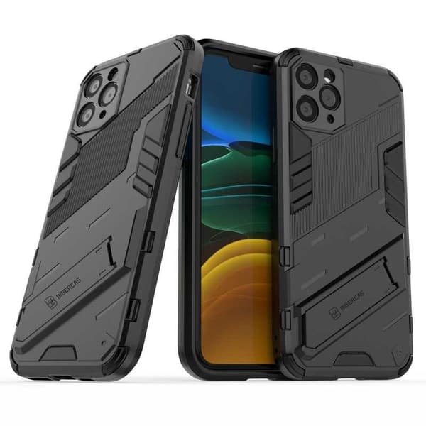 iPhone 11 Pron iskunkestävä kotelo jalustalla ThinArmor V2 Mörkgrön