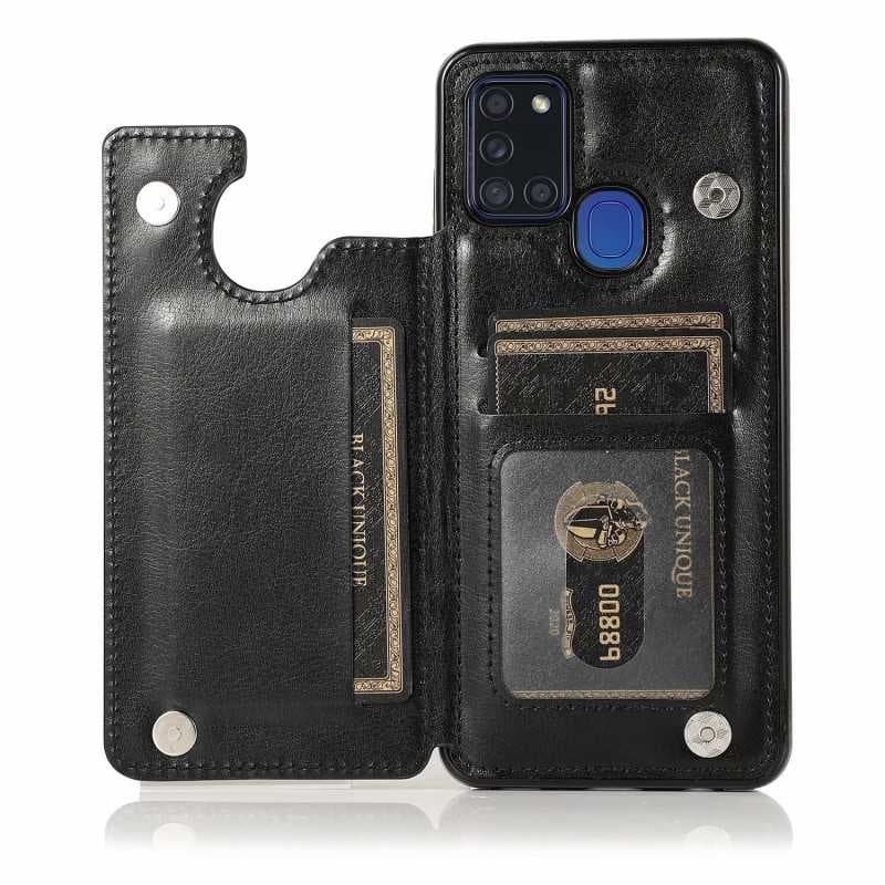 Samsung A21S Stöttåligt Skal Korthållare 3-FACK Flippr