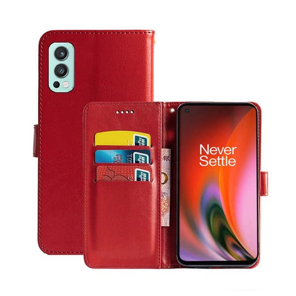 Wallet Cover 3-kort OnePlus Nord 2 5G : farve - rød