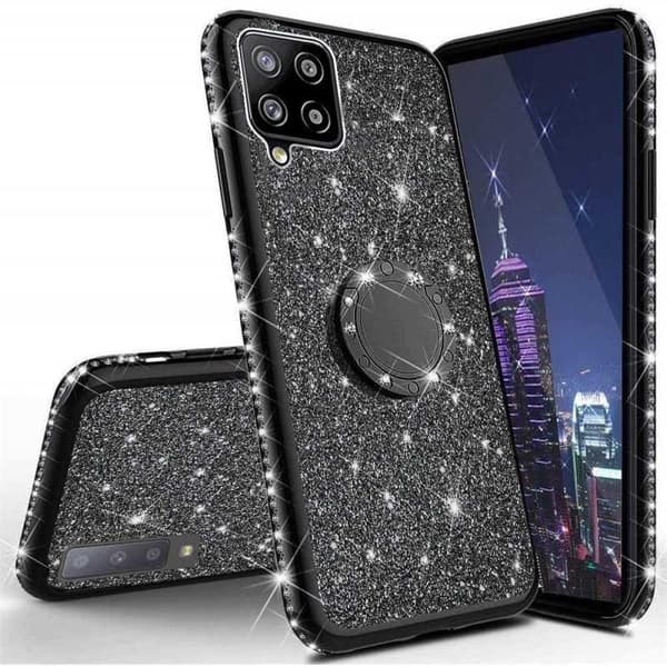 Samsung A12 5G Stötdämpande Skal med Ringhållare Strass