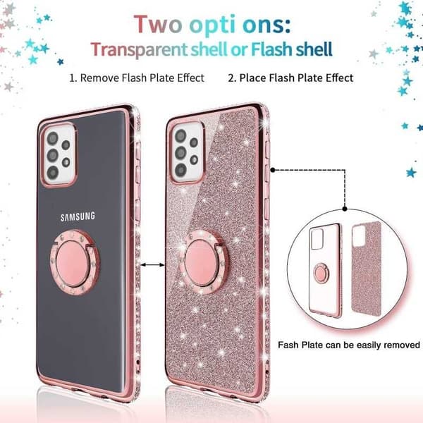 Samsung A12 5G Stötdämpande Skal med Ringhållare Strass