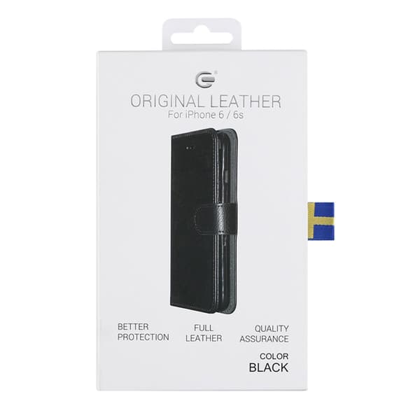 iPhone 6/6S Plånboksfodral Läder med Stativ - Svart