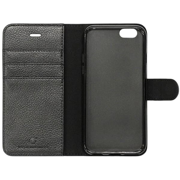 iPhone 6/6S Plånboksfodral Läder med Stativ - Svart