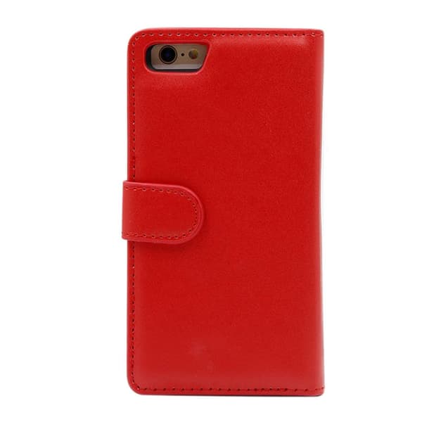 iPhone 6/6S Plånboksfodral Handväska med Avtagbart Skal - Röd