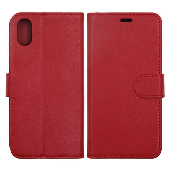 iPhone X/XS Plånboksfodral Magnet Läder med Stativ G-SP - Röd
