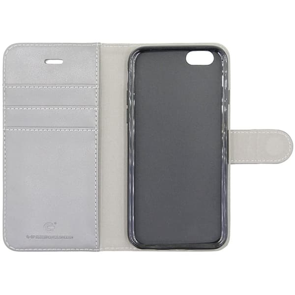 iPhone 6/6S Plånboksfodral Läder med Stativ - Grå