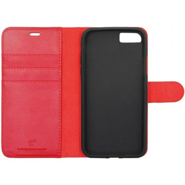 iPhone 6/6S Plånboksfodral Magnet Läder med Stativ - Röd