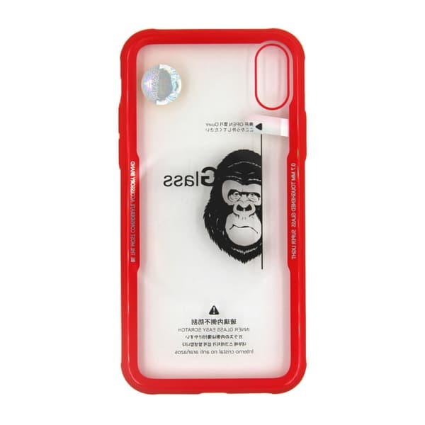 Skal Med Härdat Glas iPhone X/XS - Röd