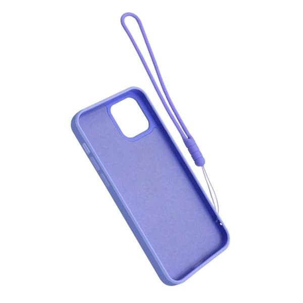 iPhone 12/12 Pro Silikonskal med Ringhållare och Handrem - Lila