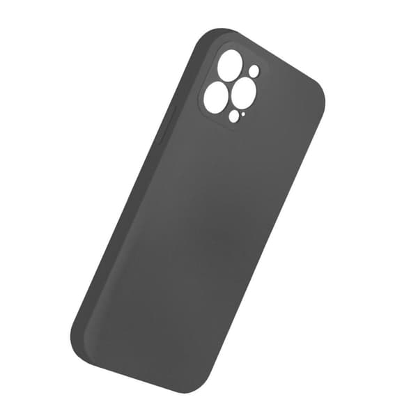 iPhone 12 Pro Max Silikonskal med Kameraskydd - Svart