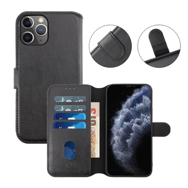 iPhone 12/12 Pro Plånboksfodral Magnet Rvelon - Svart