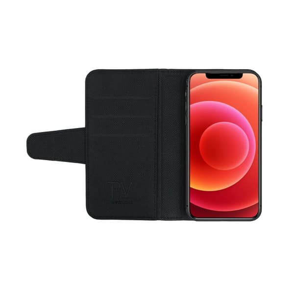 iPhone 12 Pro Max Plånboksfodral Extra Kortfack Rvelon - Svart