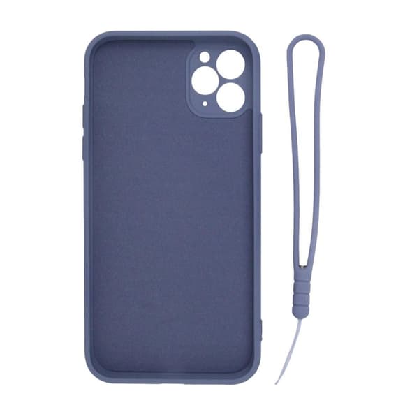 iPhone 11 Pro Max Silikonskal med Ringhållare och Handrem - Grå