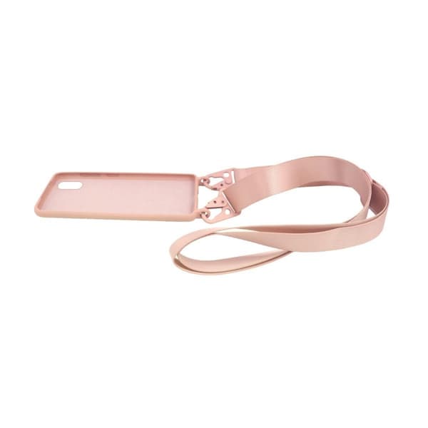 iPhone XS Max Silikonskal med Rem/Halsband - Rosa