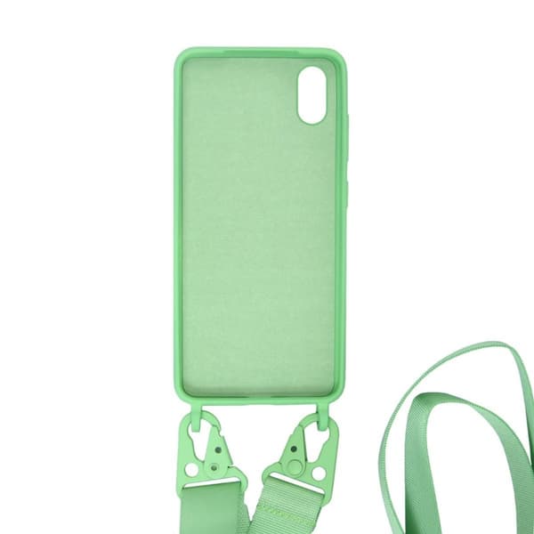 iPhone XS Max Silikonskal med Rem/Halsband - Grön